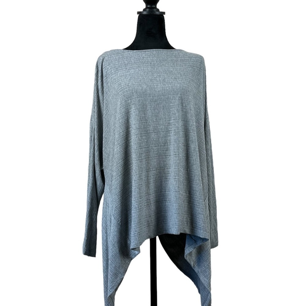 1. STATE Women’s Heritage Bloom Grey Heather Long Sleeve Knot Back Top Size M